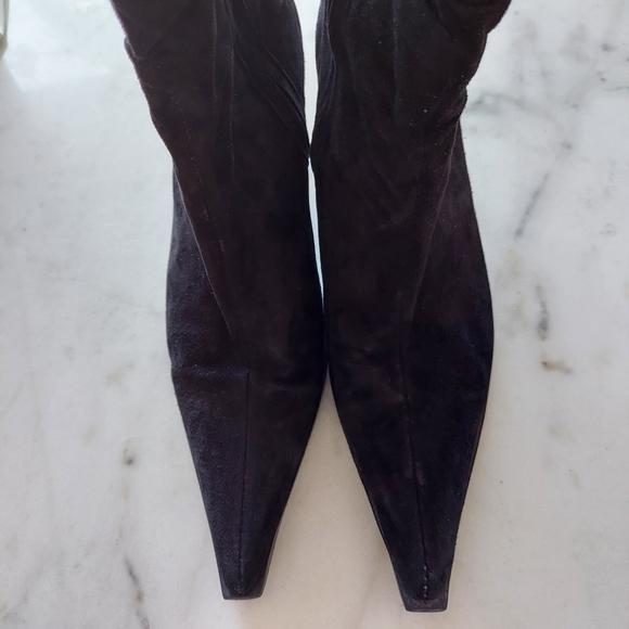 Santorini Suede Heeled Slouchy Boots - Picture 2 of 14